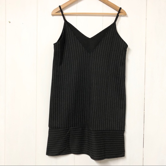 She + Sky Black & White Pinstripe Tank Shift Dress - Picture 2 of 4